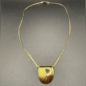 Vintage Napier Art Deco Pendant Necklace Gold Tone Necklace